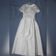 Sukienka komunijna bolerko torebka rękawiczki 140