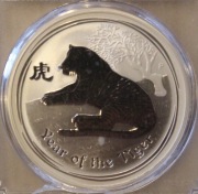 ROK TYGRYSA 1 $ 2010 AUSTRALIA LUNAR 2 PCGS MS69 1 OZ UNCJA SREBRO 999