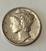 Mercury dime 10 centów 1944 Philadelphia Srebro Junk Silver