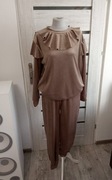 Dres welur, bawełna 95% w kolorze fango uniwersalny.