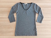 BLUZKA 3/4 RĘKAW- rozmiar 36/S - KOLOR SZARY - JAK NOWA