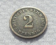 Niemcy Wilhelm I Hohenzollern 2 pfennig fenigi 1874 A Berlin Prusy KM# 2