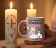 Pamiatka pierwszej komunii swietej prezent kubek z imieniem 