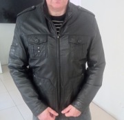 Kurtka skórzana naturalna męska czarna mało używana rozmiar 54