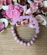 Bransoletka Kwarc różowy i Rodonit