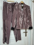 Garnitur zara welurowy z piórami M