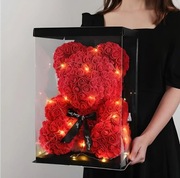 Różany Miś - Miś z róż - Czerwony XL