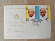 III Wizyta Jana Pawła II w Polsce - koperta+ znaczki 15+45 zł  FDC