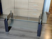 Stolik TV szklane półki 