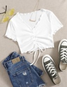 T-Shirt Biały Krótki Top