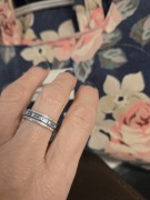 Pierścionek Apart pr.585 z brylantami i topazami z białego złota 