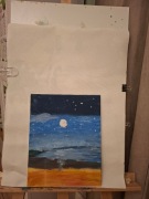 Obraz malowany przez dziecko farbami plakatowymi na płótnie