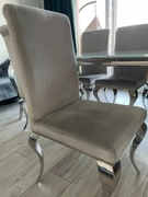 4 Krzesła LOUIS SILVER, 61,5 x 47,5 x 104 cm - Zestaw w stylu glamour