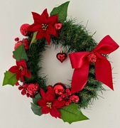 Bożonarodzeniowy wianek na drzwi średnica 30 cm handmade