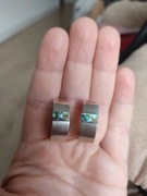 Stare srebrne kolczyki z czasów PRL z perłową wstawką