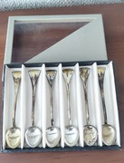 Łyżeczki srebro próby 900, Praga komplet 6 sztuk 