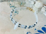 Naszyjnik choker z Kryształem Górskim, Chalcedonem „Vaya” flow