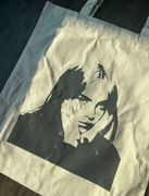 Torba tote bag billie eilish beige pink bawełna cotton bawełniana