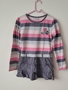 Sukienka/ tunika z długim rękawem szaro różowa 128 kod763