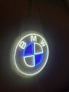 Neon LED BMW– dekoracja ścienna, logo, podświetlane, USB, pilot