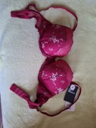 Biustonosz bordowy koronkowy 80B H&M 