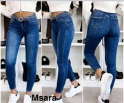 Jeansy msara Skinny z Ozdobnym Paskiem – Efekt Modelujący 