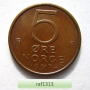 Norwegia - 1974 - 5 ore