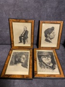 Stara grafika w drewnianej ramie. 