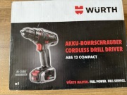 Nowa Wiertarko-wkrętarka akumulatorowa WURTH Master ABS 12 COMPACT zestaw