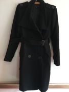 Zara M/38  czarny płaszcz wełna klasyka trencz