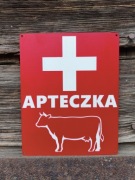 Tabliczka Oznaczenie APTECZKA Krowa