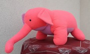 Wielki pluszowy różowy słoń maskotka rękodzieło