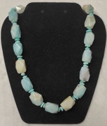 Srebrny naszyjnik z kamieniami naturalnymi amazonit próba 925