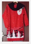 Sweter Świąteczny z Wszytym Szalem Xmas - Milutki i Ciepły, Premium 