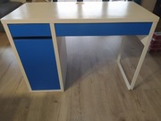 IKEA MICKE BIURKO biały, niebieski 105x50 cm