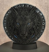 Płaskorzeźba Wilk Runy 3D - Unikat | Styl Nordic