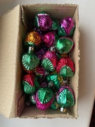 Bombka kształtka szklana  retro PRL 13 szt