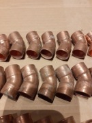 Kolano łuk 45 stopni 15mm do lutowania miedziane dwukielichowe mufowe