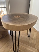 Stolik kawowy lite drzewo plaster orzech włoski