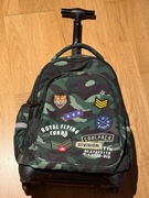 plecak szkolny na kółkach z rączką kolor khaki używany w stanie b.dobrym