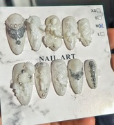 Zestaw Press On Nails Rękodzieło - Coquette. Koronka. Rozmiar M