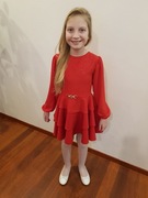 Sukienka brokatowa czerwona