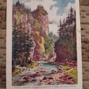Zakopane Tatry Brama Kraszewskiego w Dolinie Kościeliskiej, litografia 1902