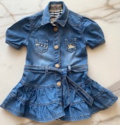 Sukienka dzinsowa jeansowa burberry rozmiar 92 - idealny stan