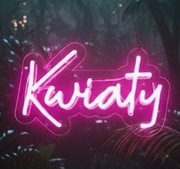 NEON SZYLD KWIATY KWIACIARNIA LAMPKA LED PERSONALIZOWANY ZAMÓWIENIE KOLORY 