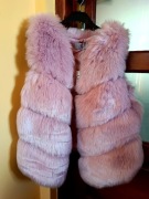 Nowa kamizelka L XL 40 42 futrzana futerko różowa damska jak jenot narzutka