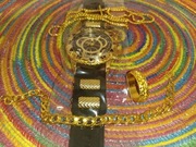 Zestaw okazjonalny (zegarek, bransoletka, łańcuszek, pierścień)