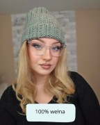 Czapka wełniana 100% gruba włóczka