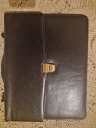 Teczka skórzana czarna damska 