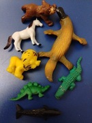 Zestaw figurki zwierzęta dziobak wieloryb koń 